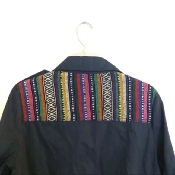 Navy Embroidered Utility Jacket - Picture 6 of 8
